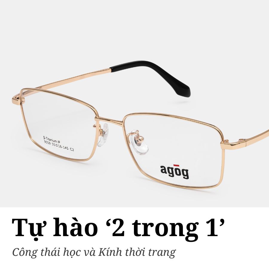Kính Agog 9509-C2 đáp ứng nhu cầu của người đeo về kính thời trang và kính công thái học.