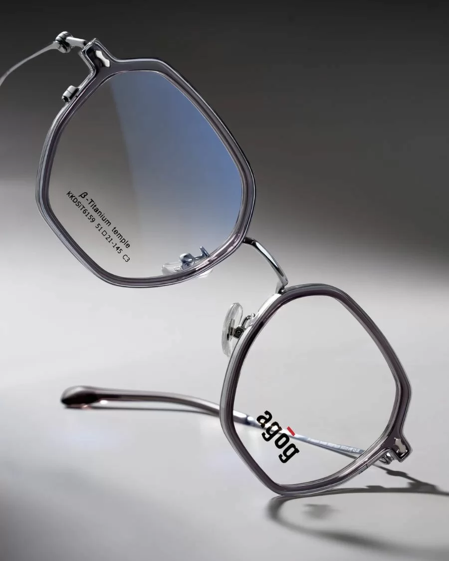 Agog Hexgonal Nam - Gọng kính Titanium - Mã 9516TiSDKK-C3 (13) Viễn mũi cách điệu tại kính Agog Hexgonal 9516TiSDKK-C3. Cận cảnh kính Agog 9516TiSDKK-C3 - ảnh 5