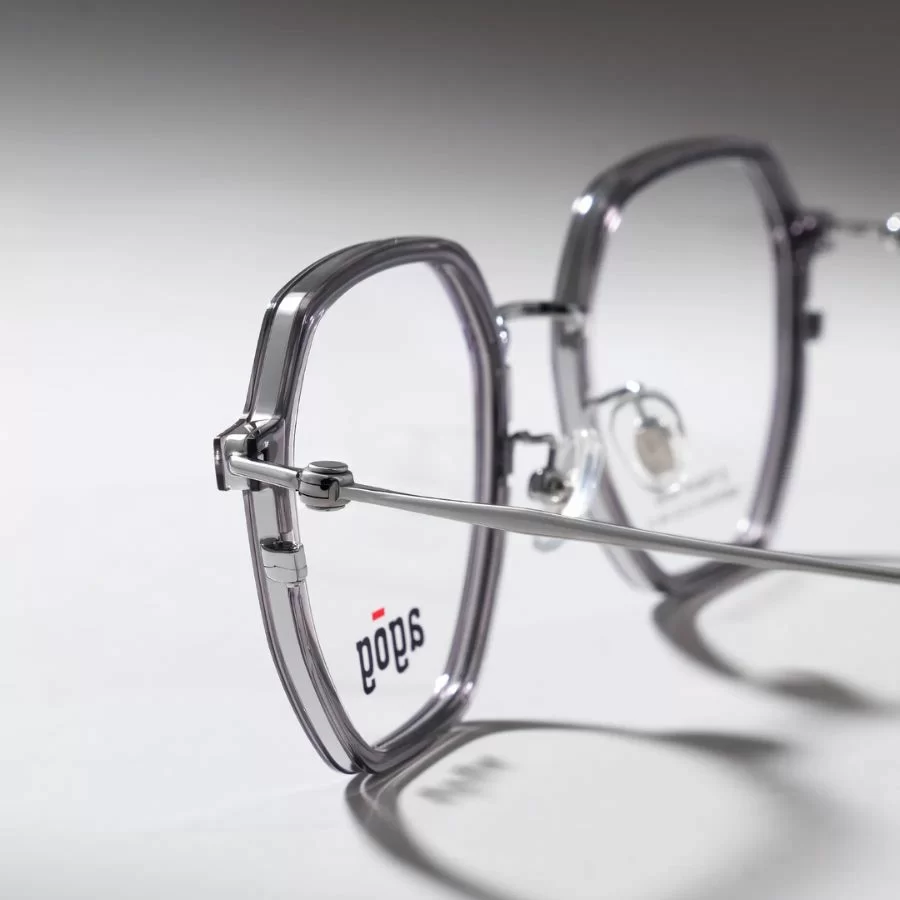 Agog Hexgonal Nam - Gọng kính Titanium - Mã 9516TiSDKK-C3 (14) Cận cảnh vành đôi (double rim) kính Agog 9516TiSDKK-C3 - ảnh 6