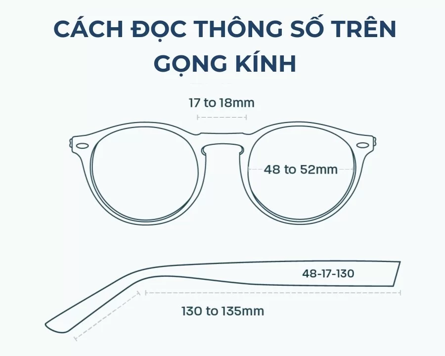 Cách đọc thông số trên gọng kính mắt để chọn size chuẩn nhất