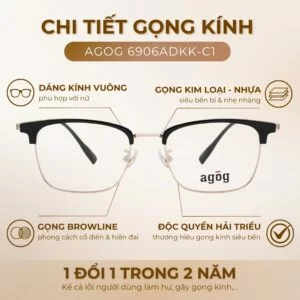 Chi tiết gọng kính Agog 6906ADKK-C1 chính hãng 100%