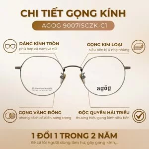 Chi tiết gọng kính Agog 9007iSCZK-C1 chính hãng 100%