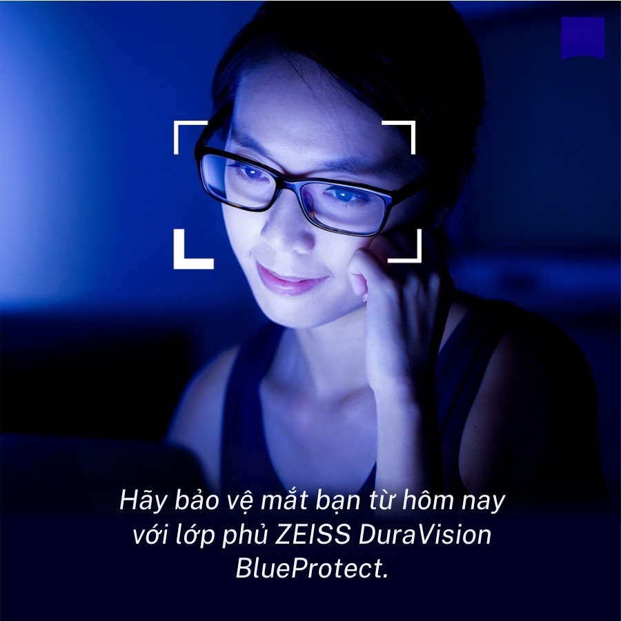 Zeiss DuraVision là gì? Công nghệ váng phủ hàng đầu của Đức (6) Cận cảnh lớp phủ chống ánh sáng xanh DuraVision BlueProtect UV