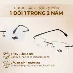 Chính sách đổi trả gọng kính Agog 0509-C3 chính hãng 100%