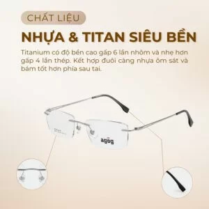 Agog Unisex - Gọng kính Nhựa, Titanium - Mã 1509-C3 (2) Chất liệu gọng kính Agog 1509-C3 chính hãng 100%