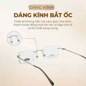 Agog Unisex - Gọng kính Nhựa, Titanium - Mã 1509-C3 (3) Dáng gọng kính Agog 1509-C3 chính hãng 100%