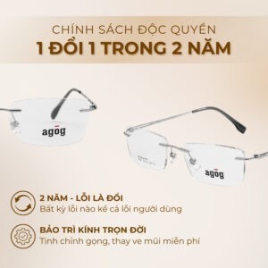 Agog Unisex - Gọng kính Nhựa, Titanium - Mã 1509-C3 (4) Chính sách đổi trả gọng kính Agog 1509-C3 chính hãng 100%