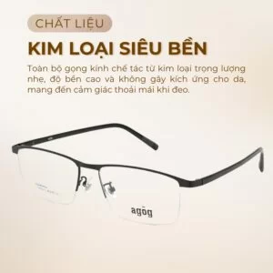 Agog Nam - Gọng kính Kim loại - Mã 25203MYYK-C1 (2) Chất liệu gọng kính Agog 25203MYYK-C1 chính hãng 100%