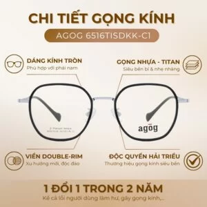 Homepage (56) Chi tiết gọng kính Agog 6516TISDKK-C1 chính hãng 100%
