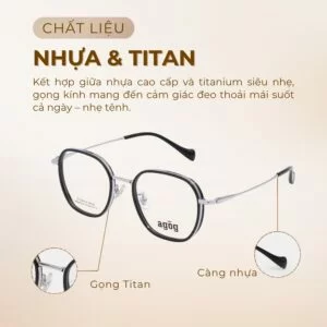 Chất liệu gọng kính Agog 6516TISDKK-C1