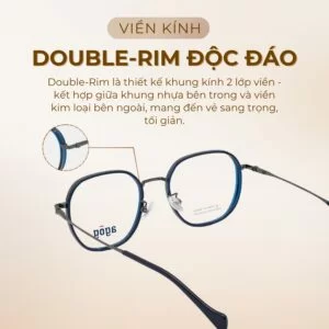 Agog Nữ - Gọng kính Nhựa, Kim loại - Mã 6516TiSDKK-C3 (3) Viền kính Double-Rim độc đáo Agog 6516TiSDKK-C3
