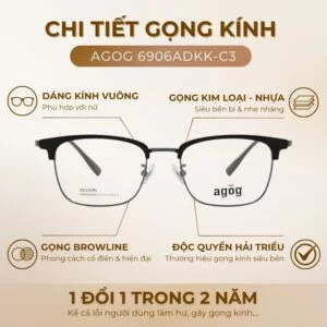 Chi tiết gọng kính Agog 6906ADKK-C3 chính hãng 100%
