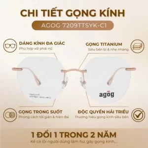Chi tiết gọng kính Agog 7209TTSYK-C1 chính hãng 100%