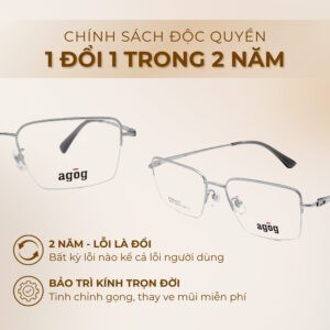 Agog Nam - Gọng kính Nhựa, Titanium - Mã 7509-C3 (4) Chính sách đổi trả gọng kính Agog 7509-C03 chính hãng 100%