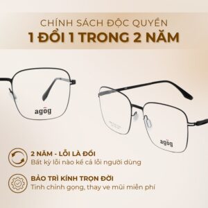 Chính sách độc quyền gọng kính Agog tS21012GTGSK-BK
