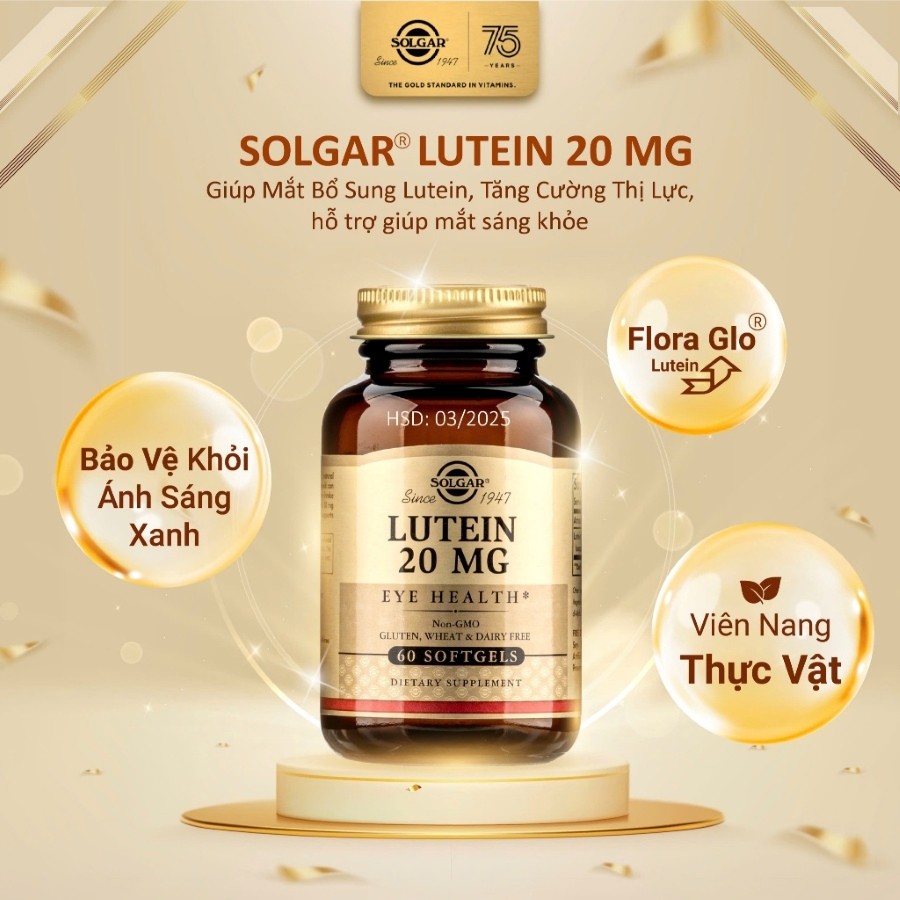 TOP 17 thuốc bổ mắt tốt cho người cận thị, giá lưu ý dùng (18) Thuốc uống Solgar Lutein