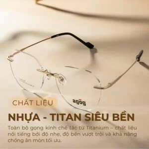 Gọng kính Agog 2309TTSYK-C4 làm từ nhưa, titan siêu bền