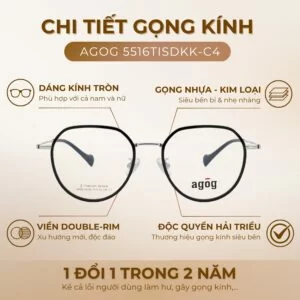Chi tiết gọng kính Agog 5516TISDKK-C4 chính hãng 100%