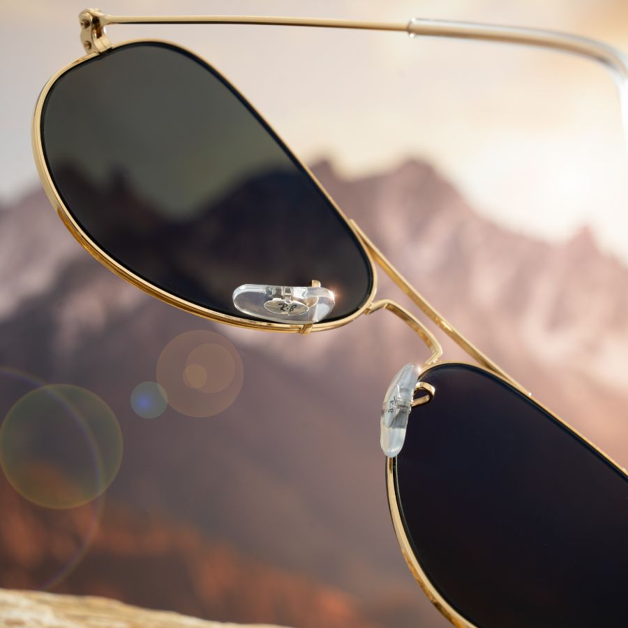 RayBan Chromance Aviator Nam - Gọng kính Kim loại - Chống tia UV, Phân cực - Mã 0RB3025_9196G3_62 (8) Tròng kính xám đen kết hợp với tráng gương nhưng không quá rực rỡ