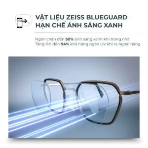 (Đơn tròng đánh) Zeiss ClearView Photofusion X - Tròng kính đổi màu chống ánh sáng xanh ưu việt - Thế hệ 2023 (2) Vật liệu Zeiss Blueguard