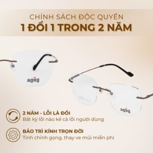 Agog Unisex - Gọng kính Nhựa, Titanium - Mã 1309TTSYK-C4 (4) Chính sách độc quyền gọng kính Agog 1309TTSYK-C4
