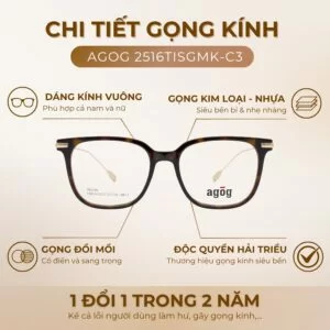 Homepage (48) Chi tiết gọng kính Agog 2516TISGMK-C3 chính hãng 100%