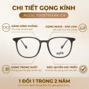 Chi tiết gọng kính Agog 7005TISXXK-C4 chính hãng 100%