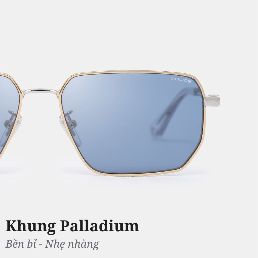 Police Unisex - Gọng kính Kim loại - Mã SPLN40_0544_57 (4) Khung kính Palladium siêu bền, siêu nhẹ, siêu hiếm