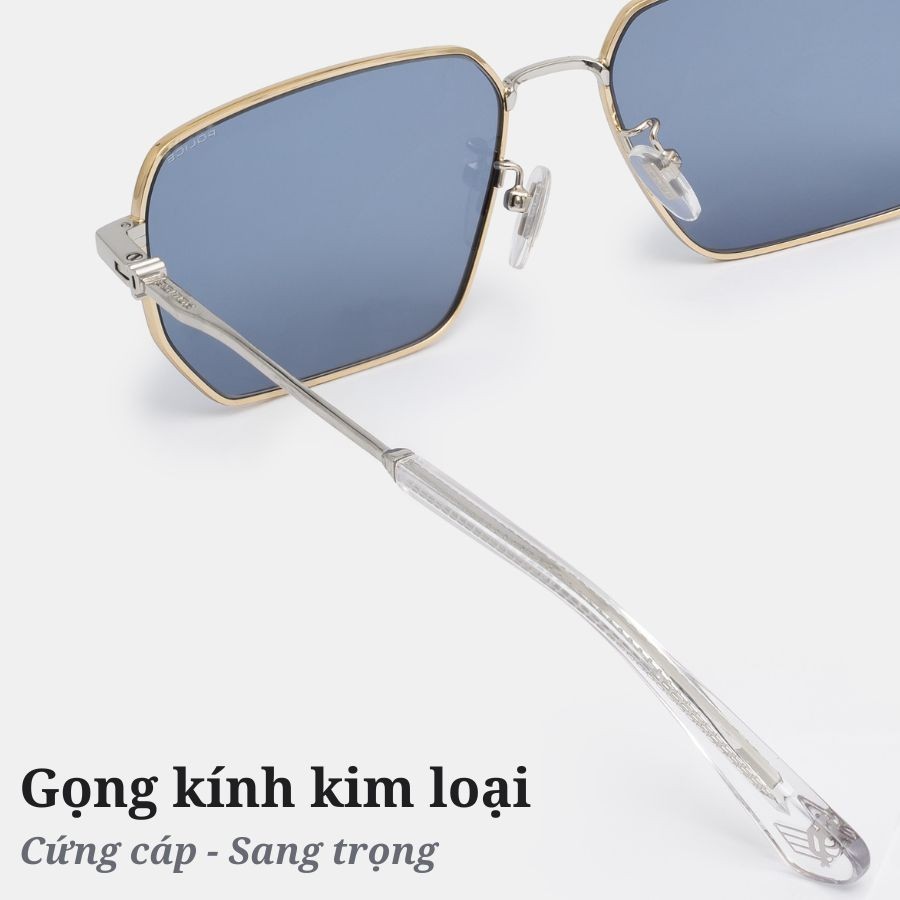 Police Unisex - Gọng kính Kim loại - Mã SPLN40_0544_57 (6) Gọng kính kim loại cứng cáp, sang trọng màu bạc