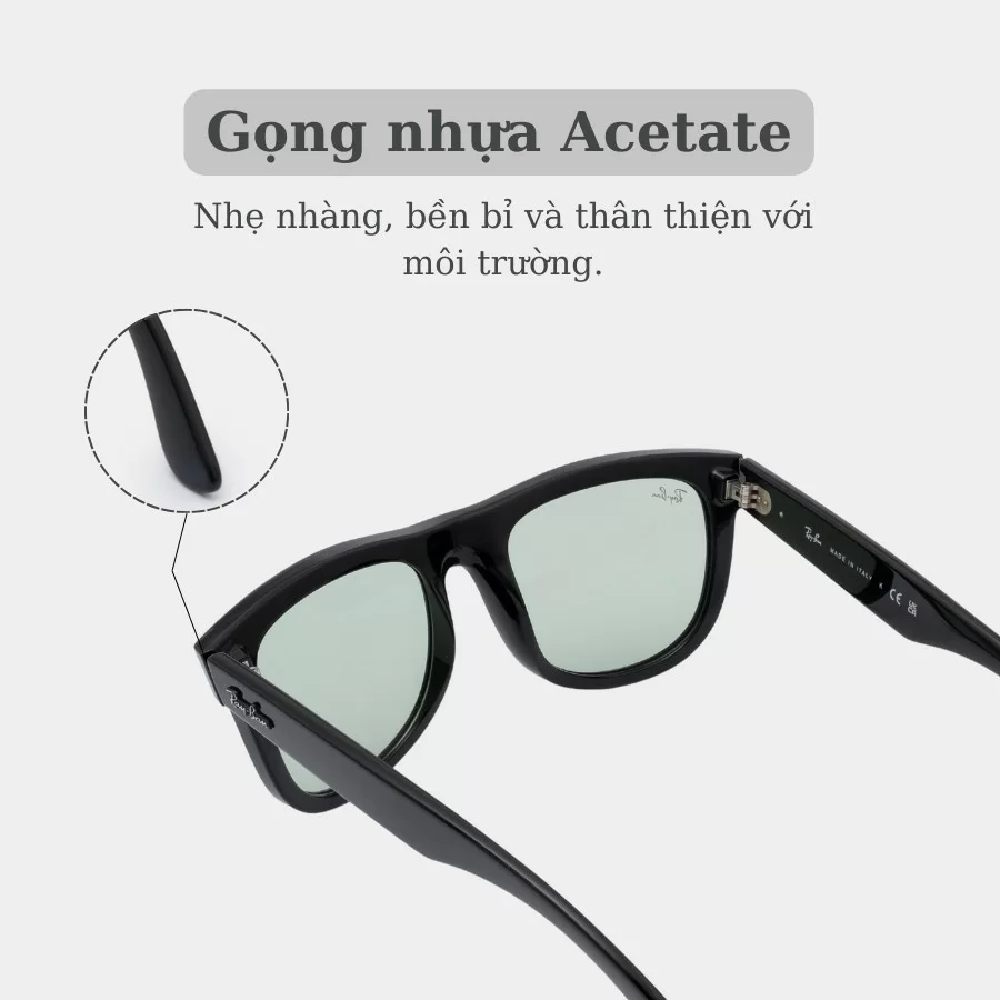RayBan Wayfarer Reverse Unisex - Gọng kính Nhựa - Chống tia UV - Mã 0RBR0502SF_6677/2_53 (6) Chất liệu gọng kính RayBan 0RBR0502SF_6677/2 chính hãng 100%