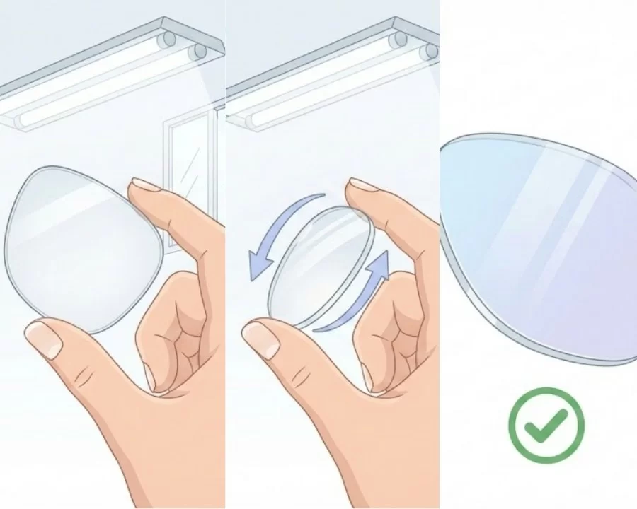 7+ Cách nhận biết kính chống ánh sáng xanh chính hãng từ A-Z (4) 3 cách nhận biết tròng kính chống ánh sáng xanh đơn giản bằng ánh sáng từ đèn huỳnh quang