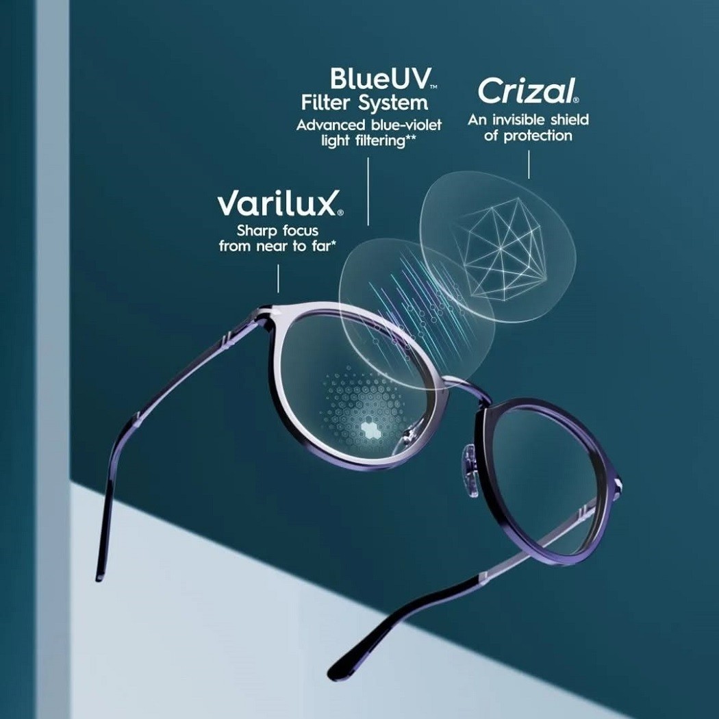Lớp phủ Crizal có thể kết hợp với nhiều dòng kính khác nhau của Essilor