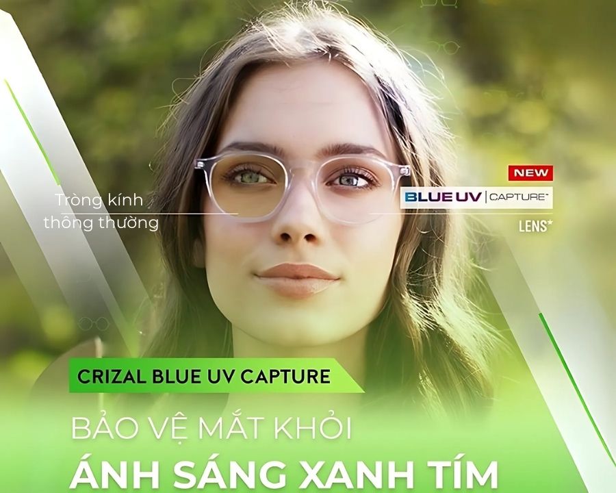 Kính chống ánh sáng xanh 0 độ: Có nên mua, ai phù hợp? (5) Kính chống ánh sáng xanh không độ Essilor Crizal Blue UV Capture