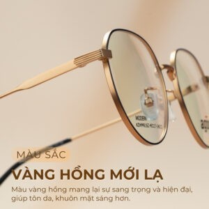 Gọng kính Agog 2616MHDK-C3 vàng hồng phối xanh đen trẻ trung