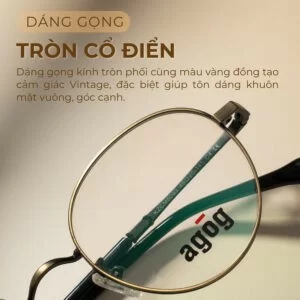 Agog Unisex - Gọng kính Kim loại - Mã 3906MCZK-C4 (2) Gọng kính Agog 3906MCZK-C4 dáng tròn cổ điển