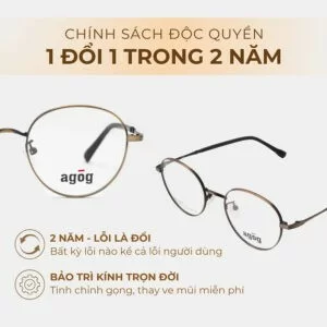 Agog Unisex - Gọng kính Kim loại - Mã 3906MCZK-C4 (5) Chính sách bảo hành gọng kính Agog 3906MCZK-C4 chính hãng 100%