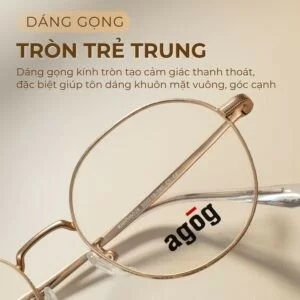 Agog Nữ - Gọng kính Kim loại - Mã 6206MHHK-C1 (2) Gọng kính Agog 6206MHHK-C1 dáng tròn chính hãng 100%