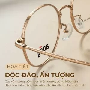 Agog Nữ - Gọng kính Kim loại - Mã 6206MHHK-C1 (3) Gọng kính Agog 6206MHHK-C1 nổi bật với hoạ tiết hoa văn viền quanh khung kính
