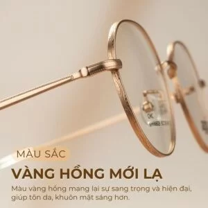 Agog Nữ - Gọng kính Kim loại - Mã 6206MHHK-C1 (4) Agog 6206MHHK-C1 sở hữu máu sắc vàng hồng thanh lịch
