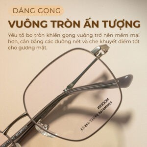 Gọng kính Agog 8616MHDK-C3 dáng vuông tròn hợp mọi gương mặt