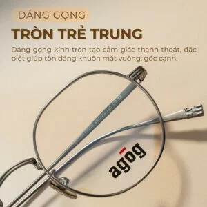 Gọng kính Agog 9007ISCZK-C3 dáng tròn chính hãng 100%