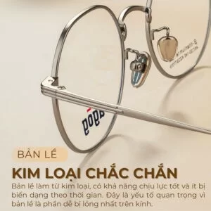 Gọng kính Agog 9007ISCZK-C3 sở hữu bản lề kim loại chắc chắn