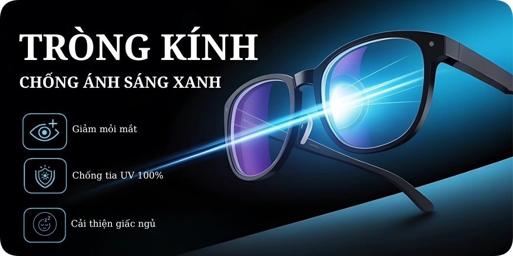 Tròng kính chống ánh sáng xanh giá rẻ