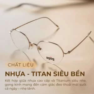 Chất liệu gọng kính titanium bền bỉ, cứng cáp