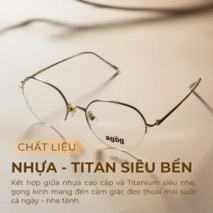 Chất liệu gọng kính titanium bền bỉ, cứng cáp