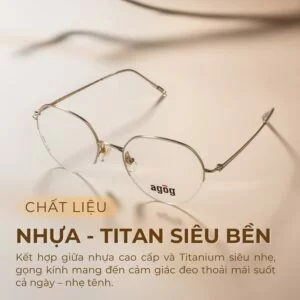 Chất liệu gọng kính titanium bền bỉ, cứng cáp