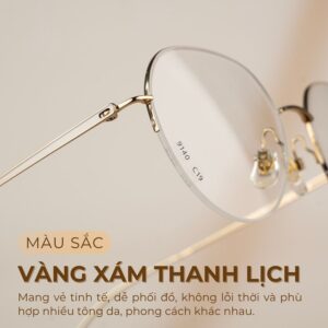 Gọng kính màu vàng xám thanh lịch