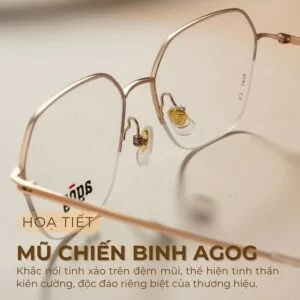 Agog Nữ - Gọng kính Nhựa, Titanium - Mã 1419-C5 (3) Hoạ tiết mũ chiến binh Agog ấn tượng