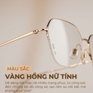 Agog Nữ - Gọng kính Nhựa, Titanium - Mã 1419-C5 (4) Màu sắc vàng hồng nữ tính