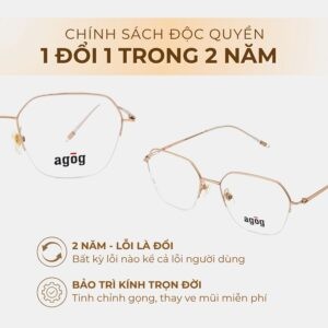 Agog Nữ - Gọng kính Nhựa, Titanium - Mã 1419-C5 (5) Gọng kính Agog 1419-C5 sở hữu chính sách bảo hành 1 đổi 1 trong 2 năm
